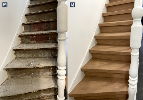 Rénovation escalier en bois semi massif